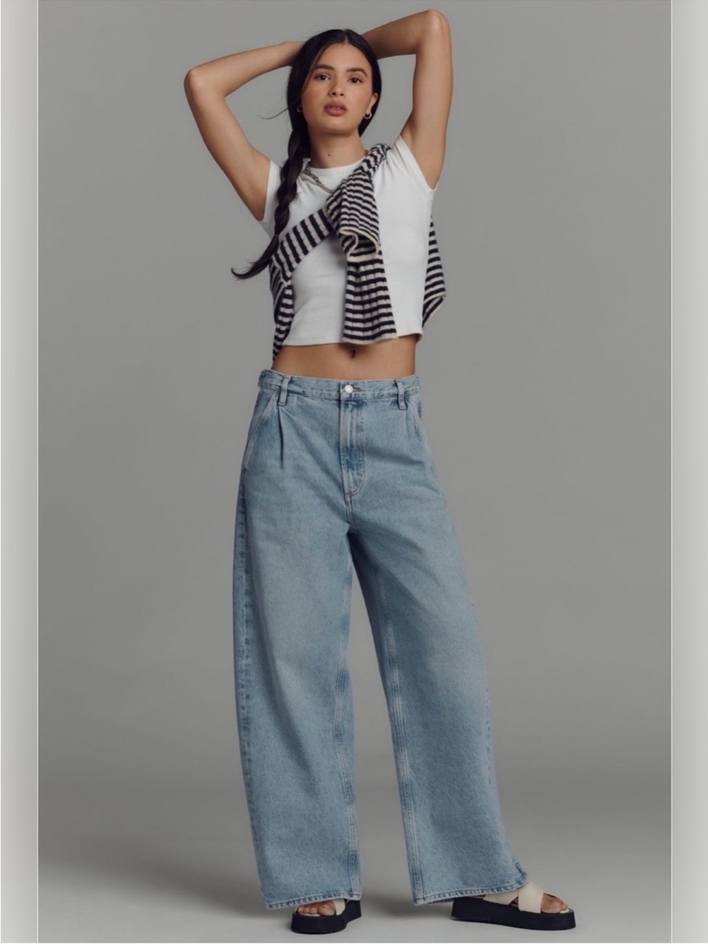 Agolde Darsha Wide-Leg adjustable snap Jeans